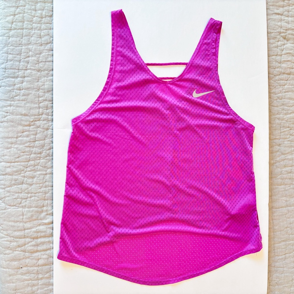 Nike breathe pink running tank, size small